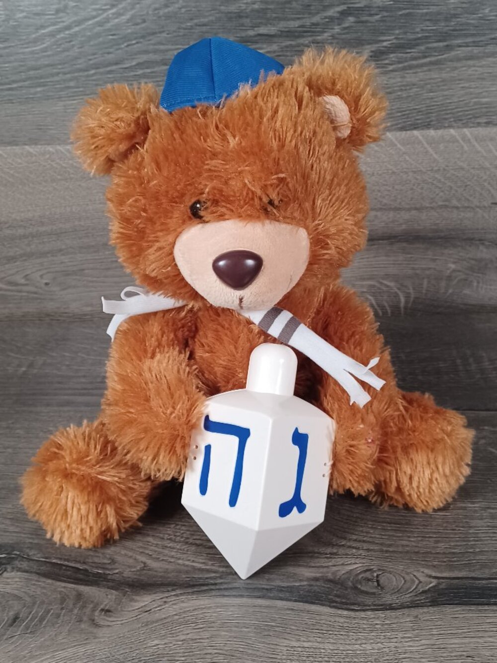 Gemmy Musical Dreidel Song Hanukkah 10" Brown Jewish Judaica Bear Plush Works
